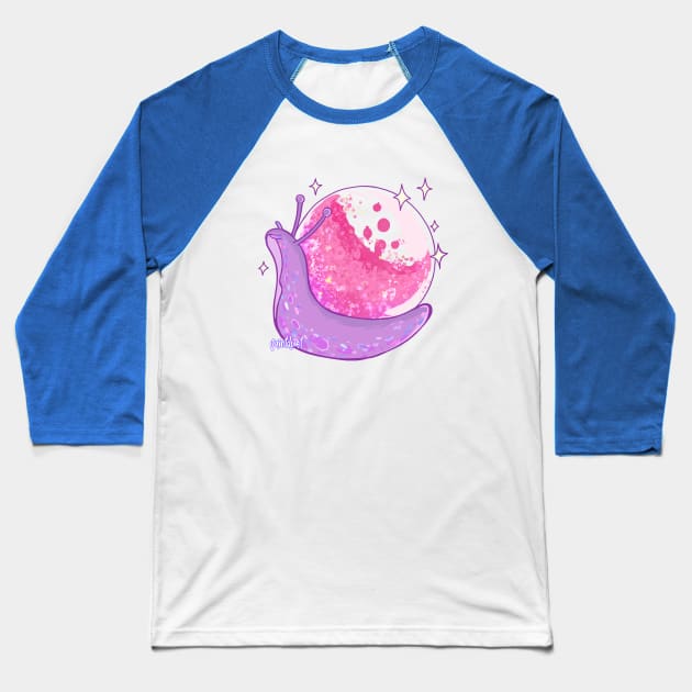 Crystal Ball Snail Baseball T-Shirt by paintdust